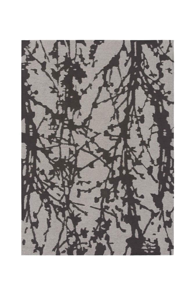现代风格深灰色植物纹理图案地毯贴图