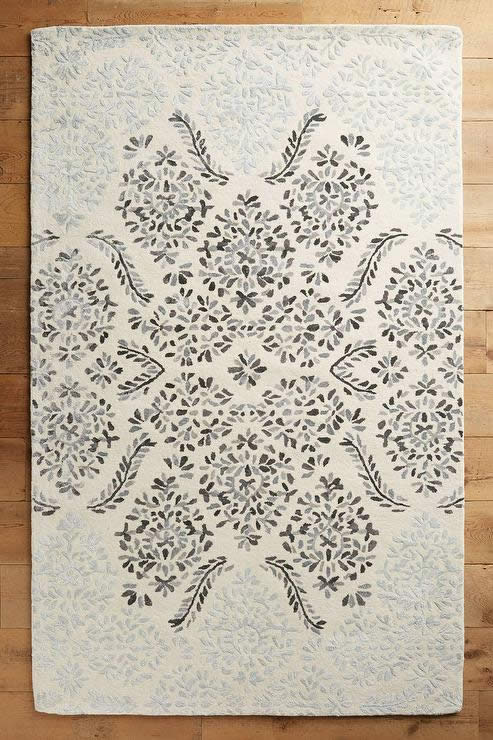 现代美式简单碎花植物图案地毯贴图