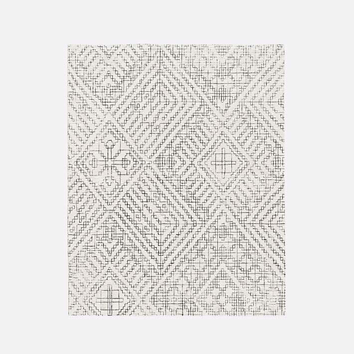 现代风格黑白几何造型图案地毯贴图