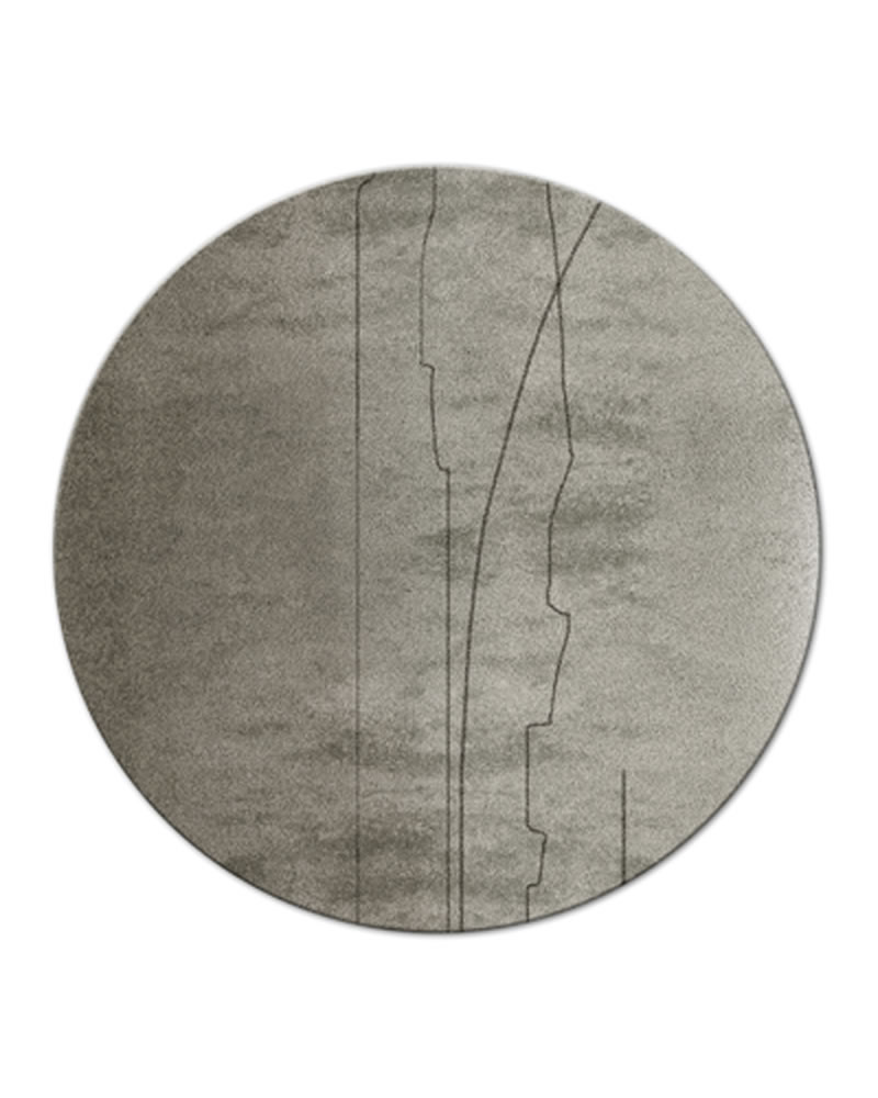 新中式银灰色素色圆形地毯贴图