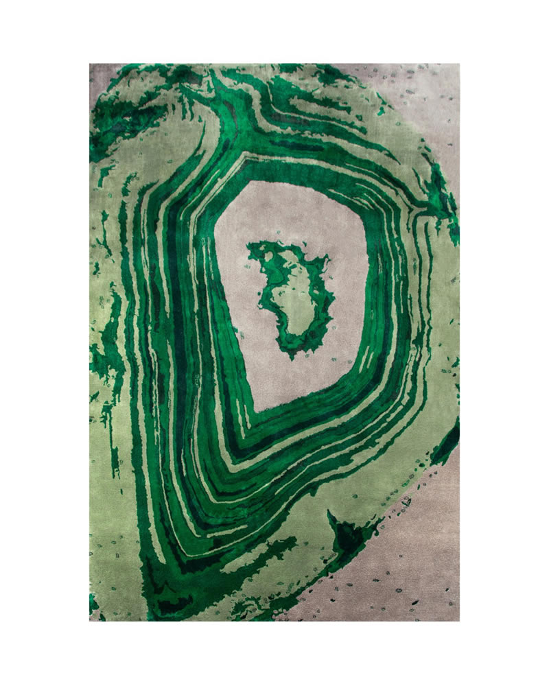 现代美式绿色玛瑙图案地毯贴图