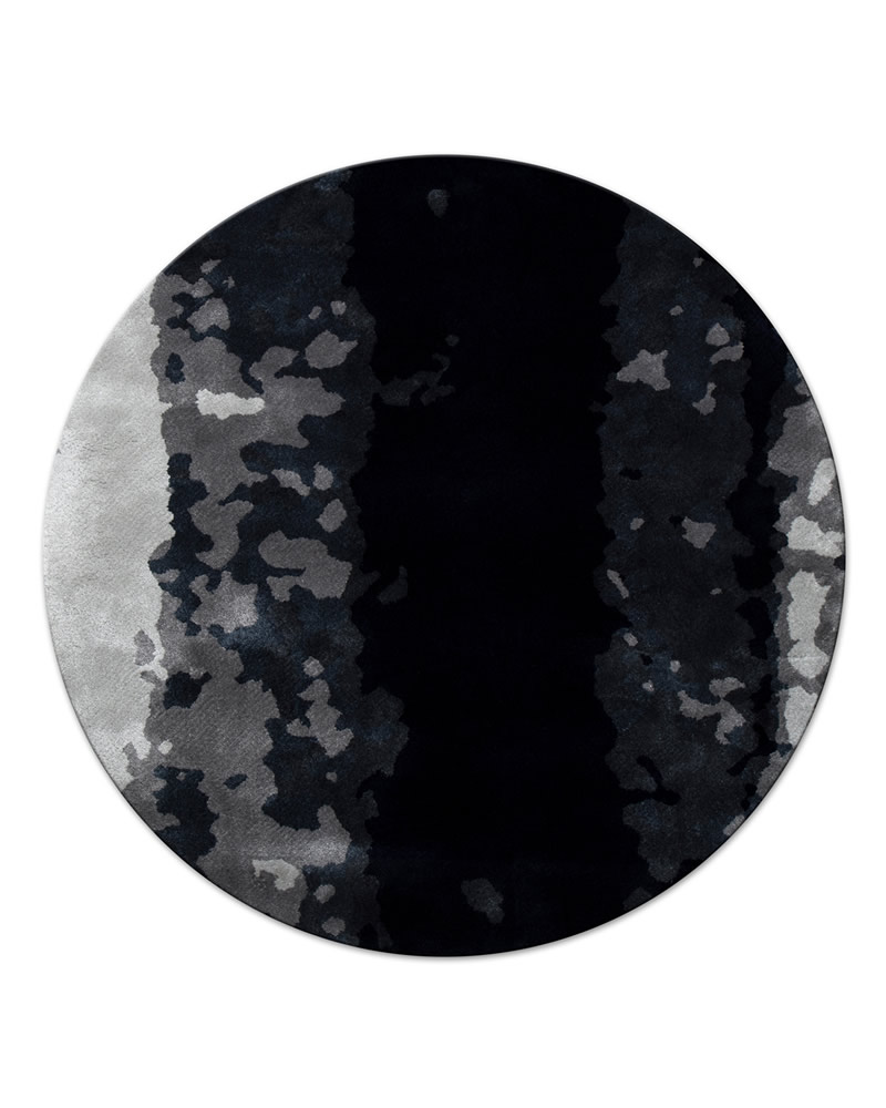 现代风格黑灰色简单渐变图案圆形地毯贴图