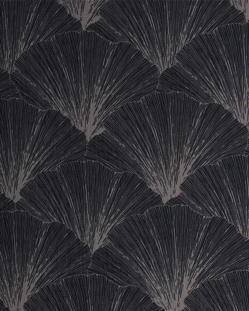 现代风格黑灰色植物叶子图案地毯贴图
