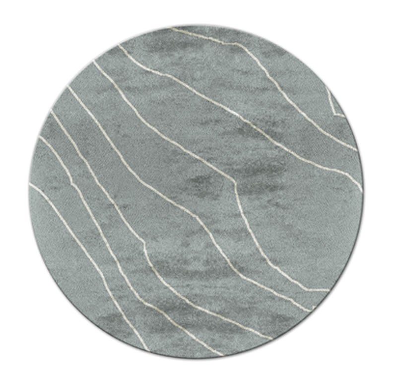 现代风格灰蓝色素色图案圆形地毯贴图