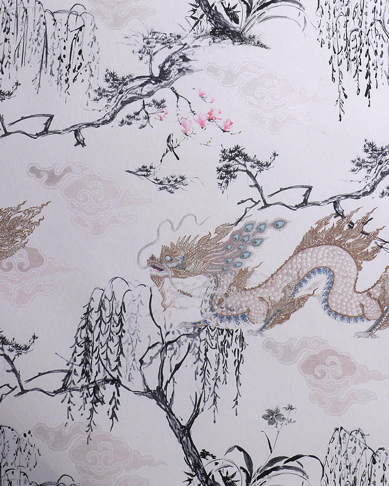 新中式传统水墨龙地毯贴图-高端定制
