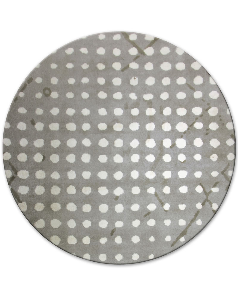 现代风格咖灰色白点图案圆形地毯贴图