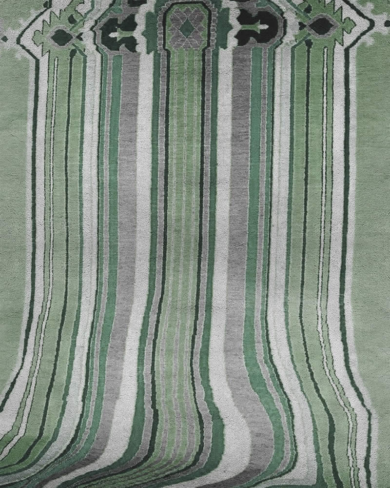 现代美式绿色简单纹理图案地毯贴图