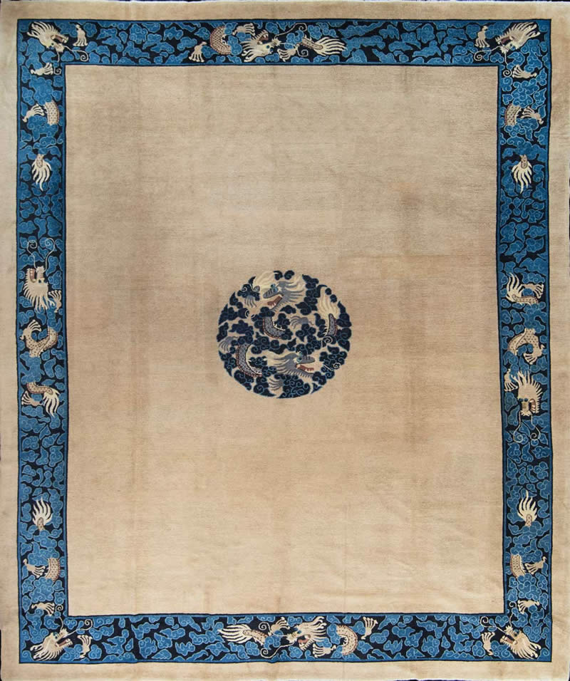 新中式龙图腾图案地毯-高端定制