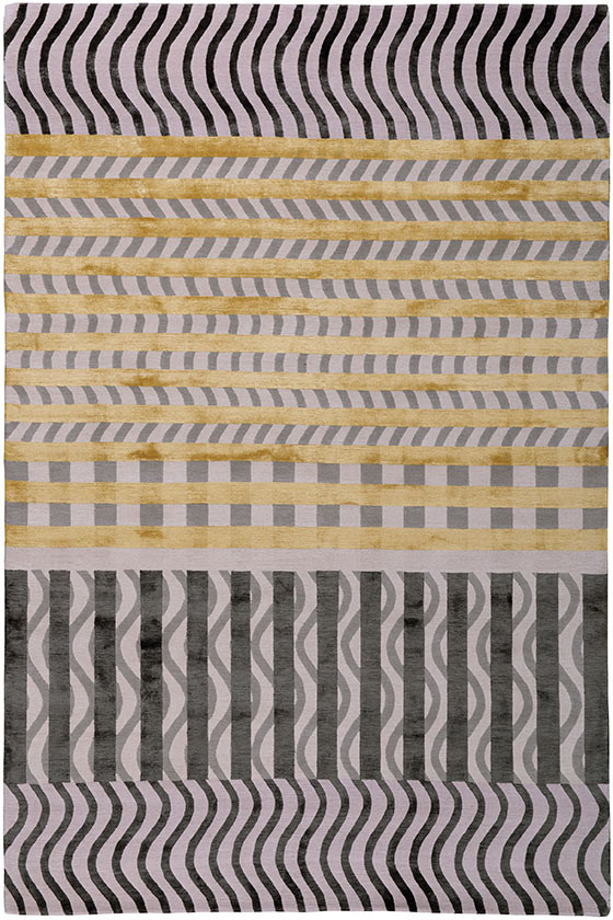 现代轻奢灰黄色几何纹理图案地毯贴图