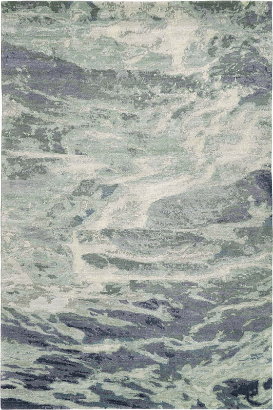 现代美式浅绿灰色抽象图案地毯贴图