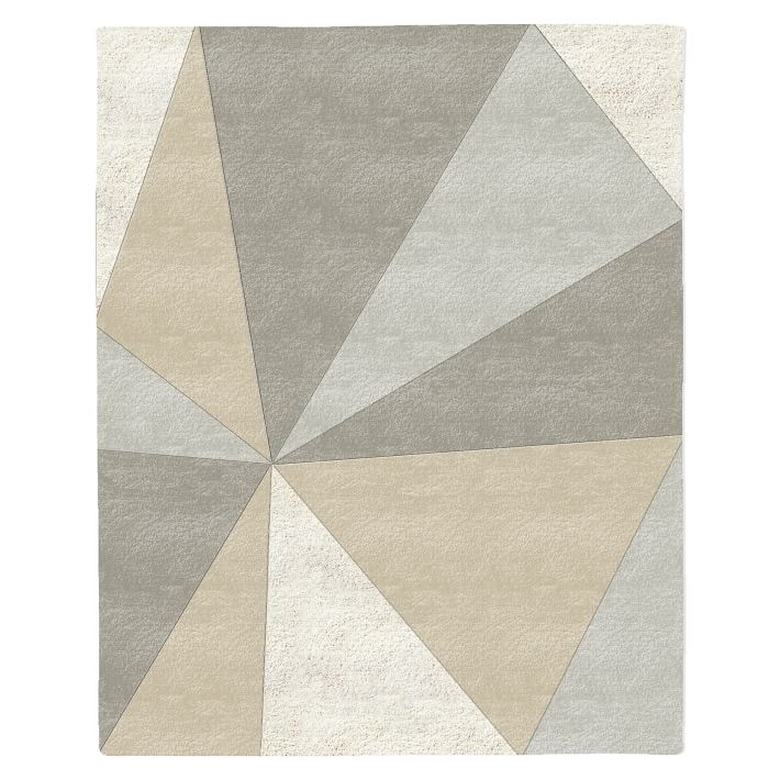 现代风格浅灰色三角几何图案地毯贴图