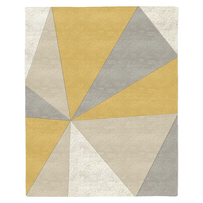 现代风格灰黄色三角几何图案地毯贴图