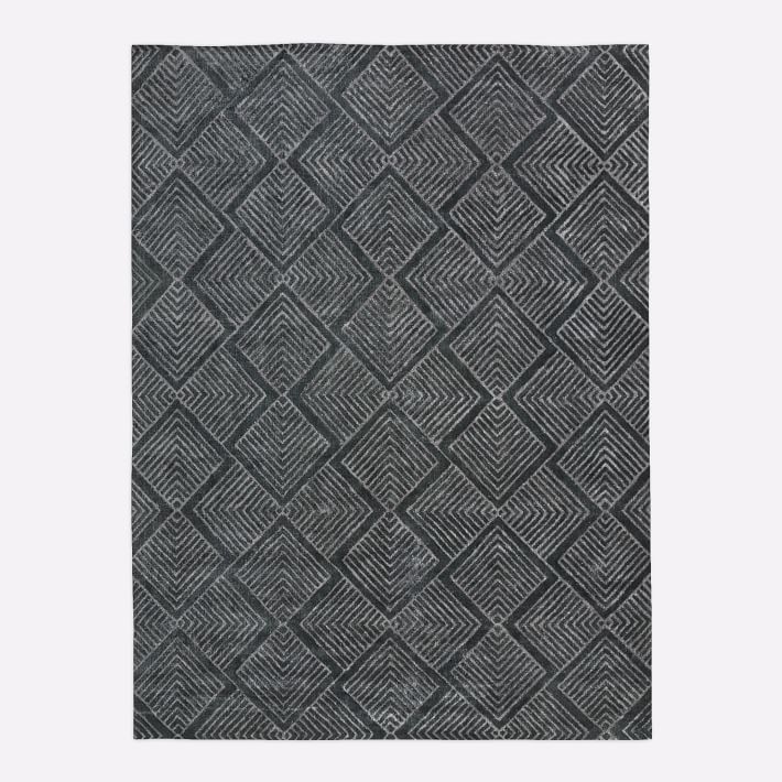 北欧风格黑灰色几何图形图案地毯贴图