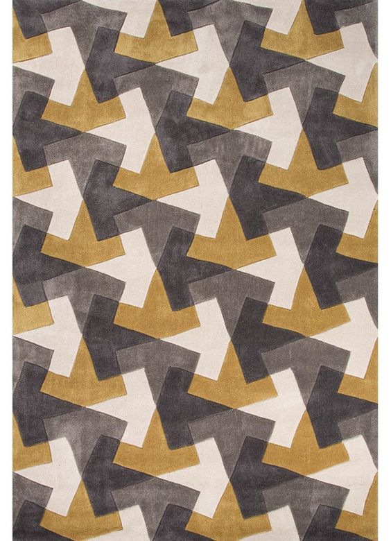 现代风格几何咖黄色图案地毯贴图