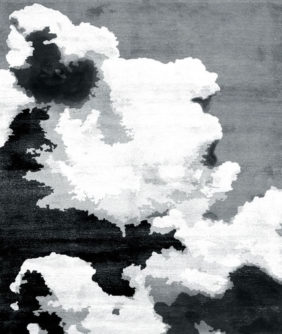 新中式黑白灰色抽象图案地毯贴图