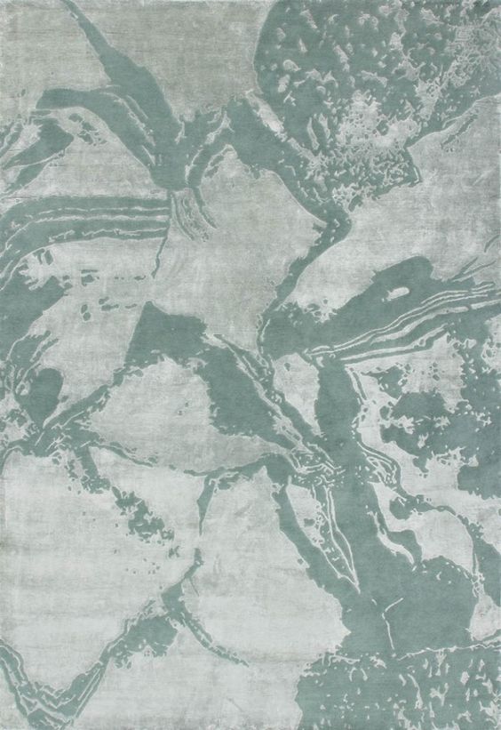 新中式绿灰色抽象图案地毯贴图