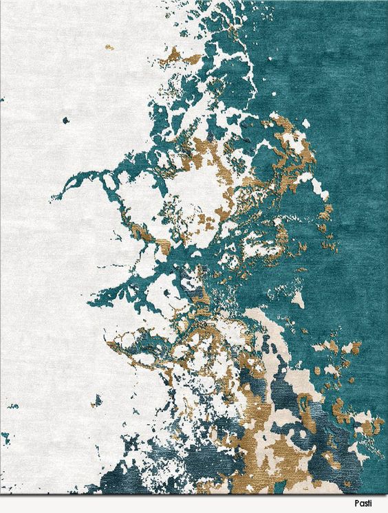 新中式青绿色抽象图案地毯贴图