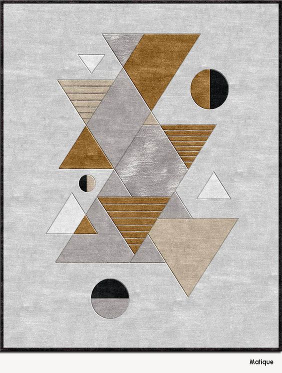 北欧风格浅灰色几何三角图案地毯贴图