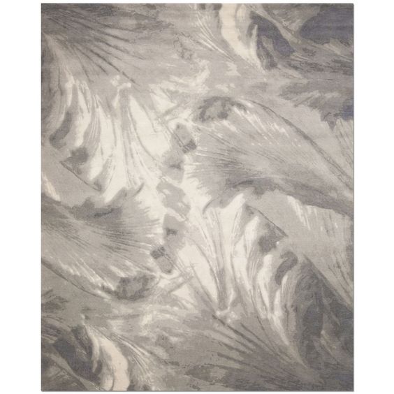 现代美式咖灰色叶子图案地毯贴图