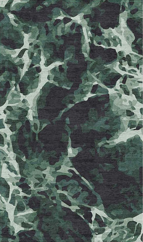 新中式绿黑色抽象图案地毯贴图