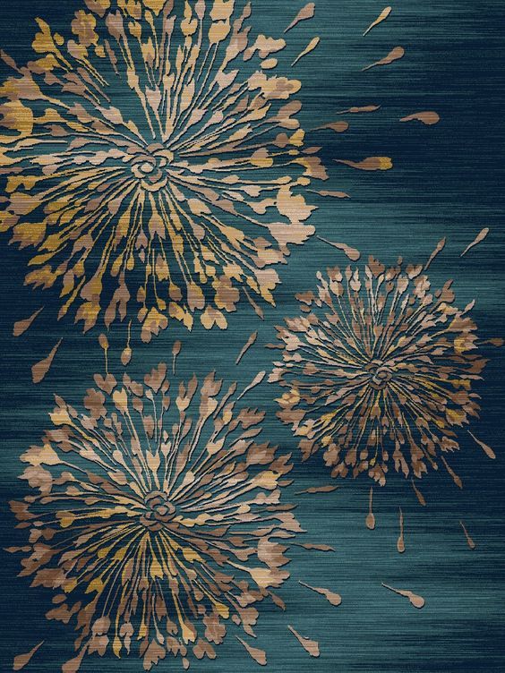 新中式风格青色抽象花纹图案地毯贴图