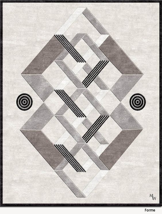北欧风格浅灰色几何纹理地毯贴图