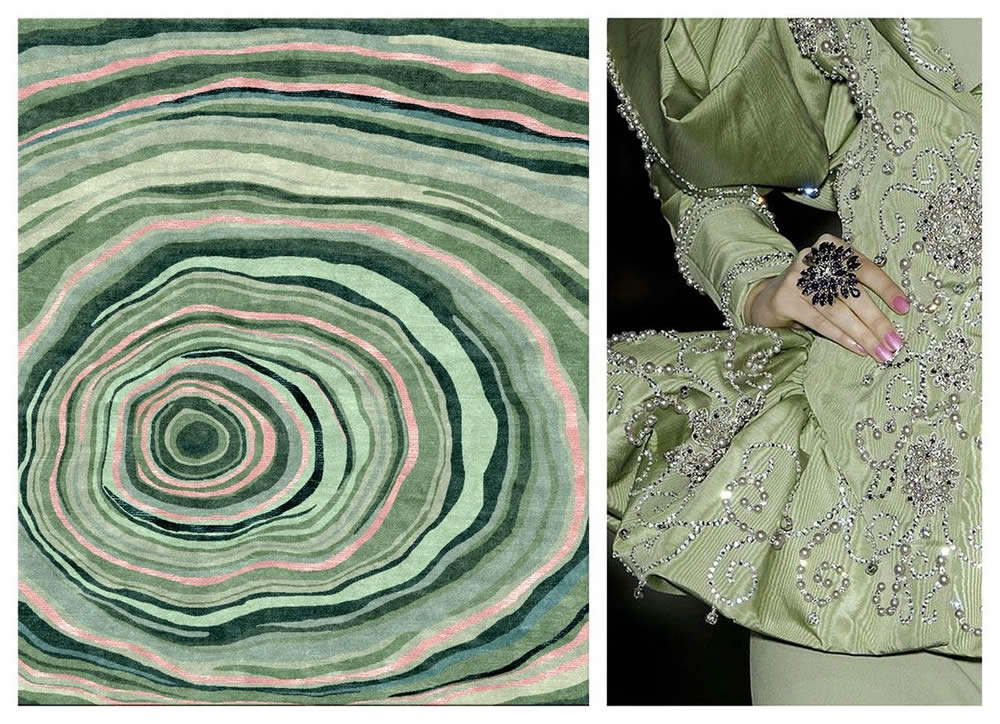 现代风格深浅绿色大理石纹理图案地毯贴图