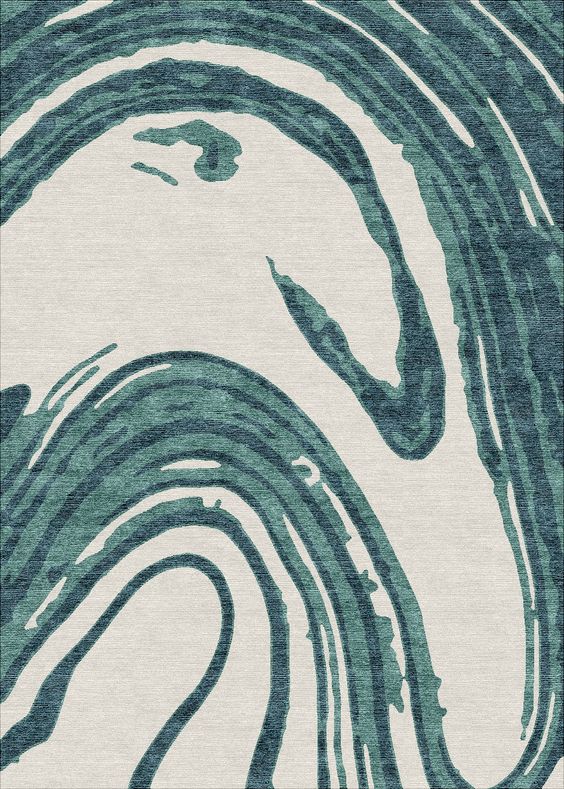新中式绿灰色简单抽象图案地毯贴图