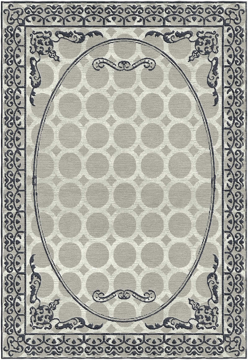 美式风格深浅灰色几何花纹图案地毯贴图