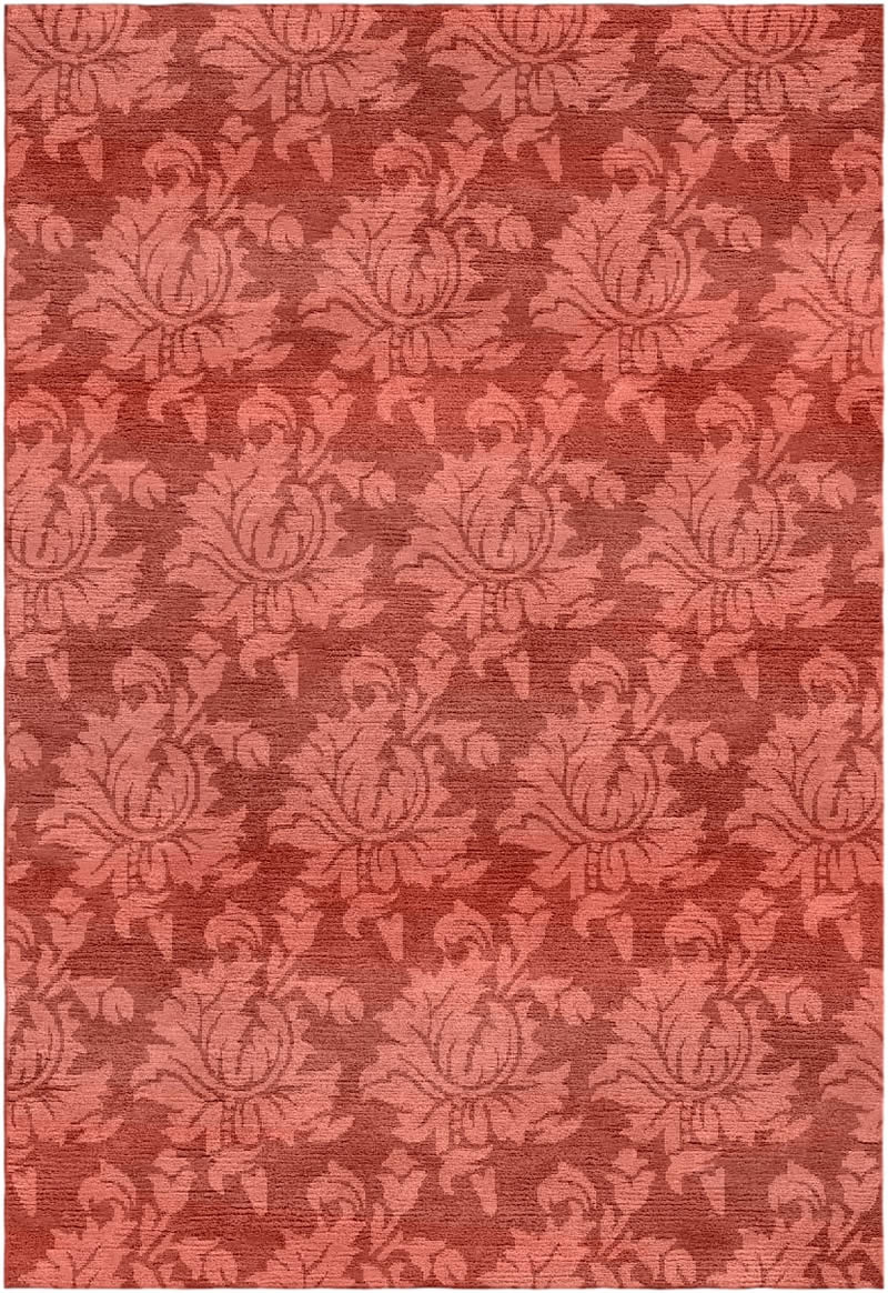 新中式砖红色花纹图案地毯贴图