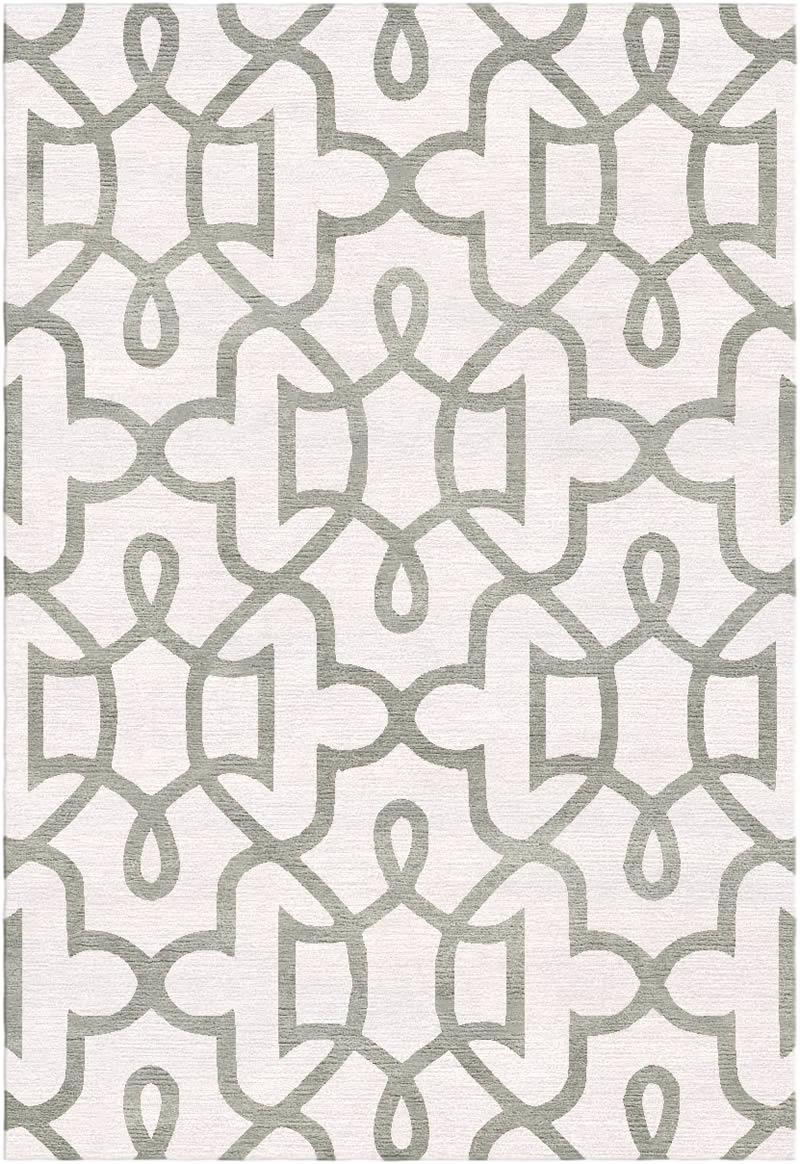 现代风格绿灰色几何纹理图案地毯贴图