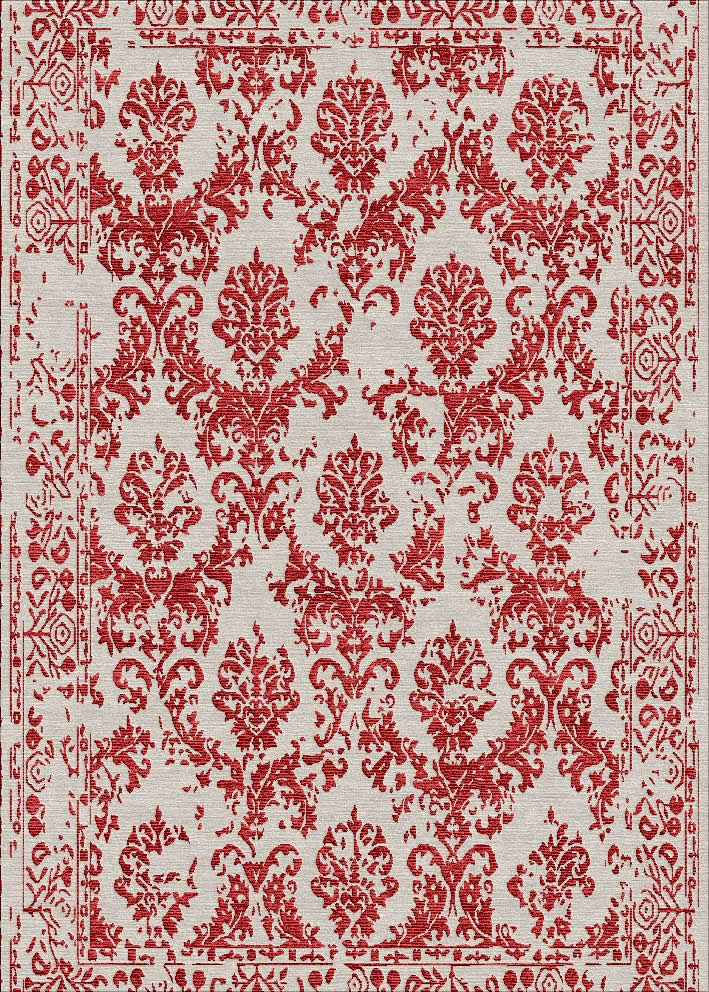 美式风格深红色碎花纹图案地毯贴图
