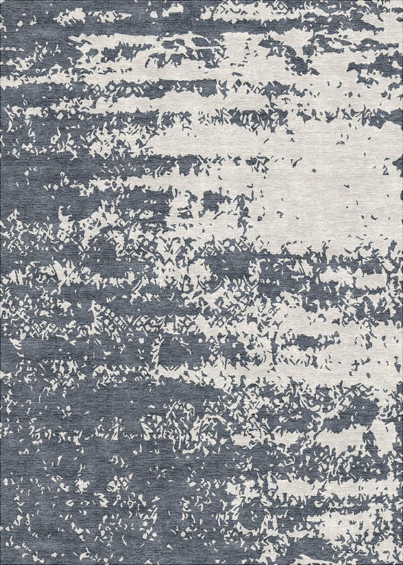 现代深浅灰色抽象植物图案地毯贴图