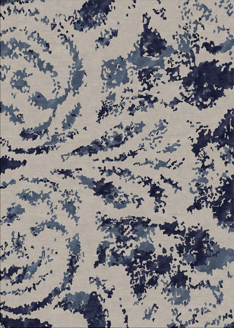 新中式风格深浅墨色抽象图案地毯贴图