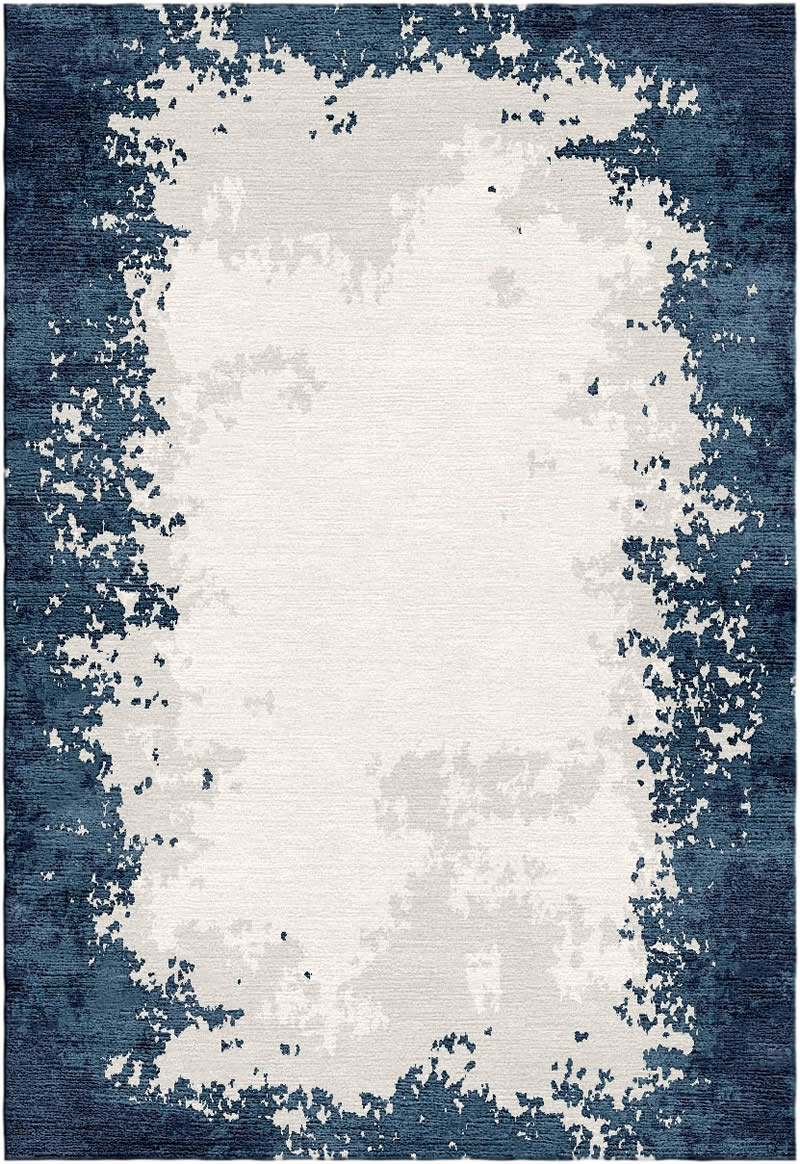 新中式风格蓝墨色简单抽象纹理图案地毯贴图