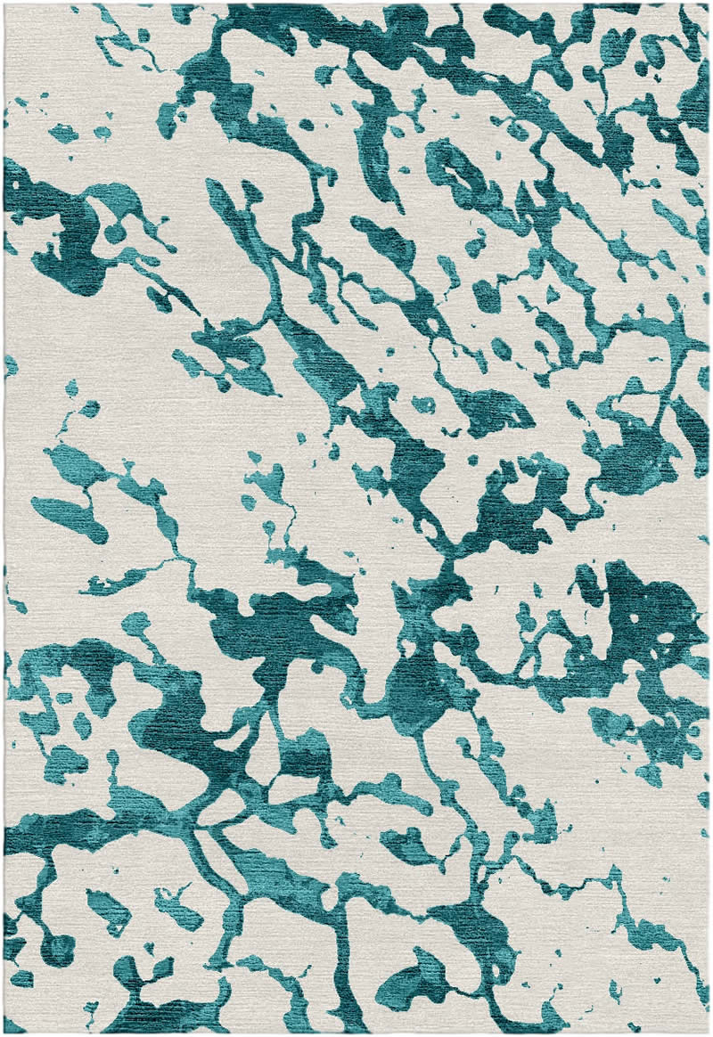 现代轻奢青色抽象纹理图案地毯贴图