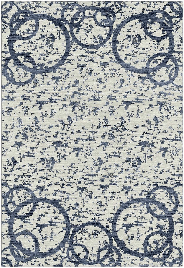 现代美式墨灰色抽象圆圈图案地毯贴图