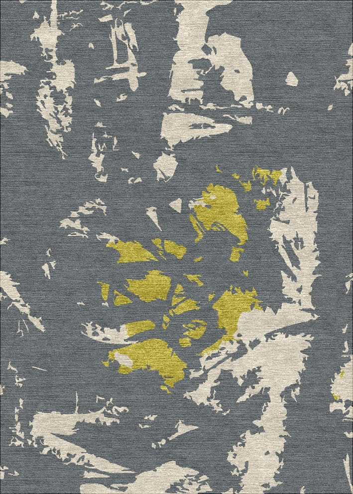 现代简约灰黄色简单抽象图案地毯贴图