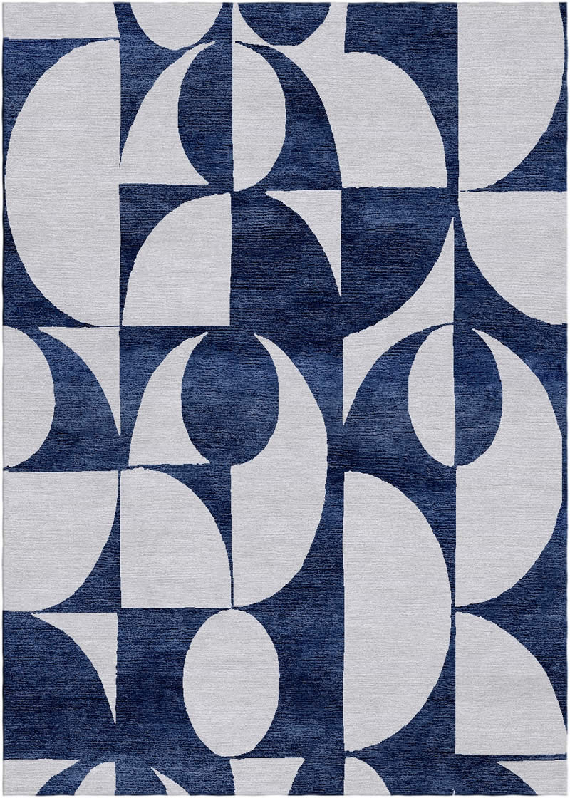 现代简约紫蓝色几何图形图案地毯贴图