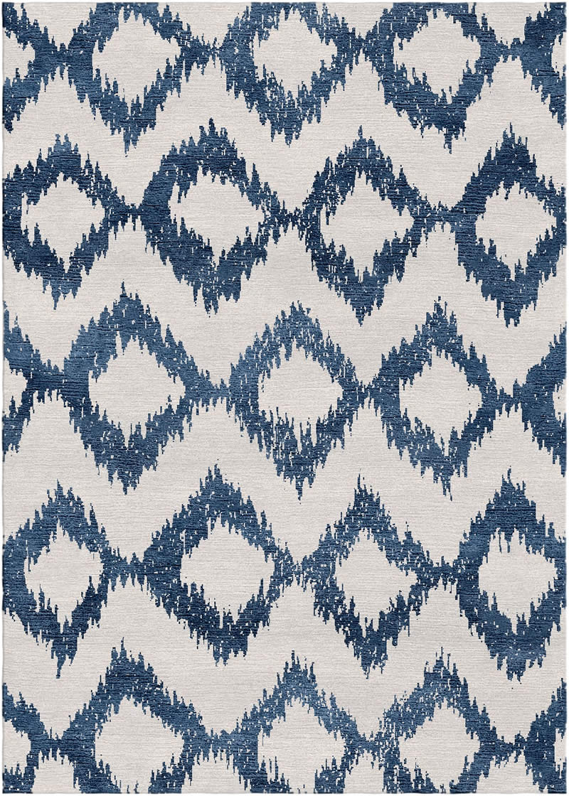 现代简约蓝灰色几何图形图案地毯贴图