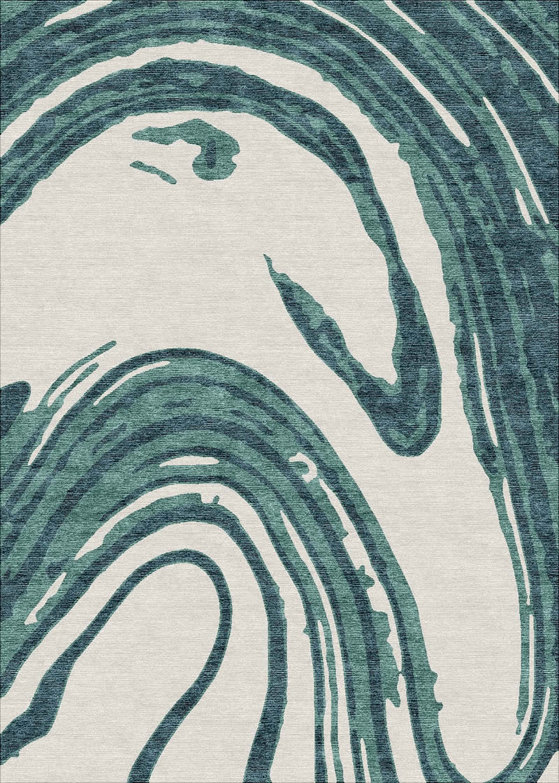 新中式绿灰色简单纹理图案地毯贴图