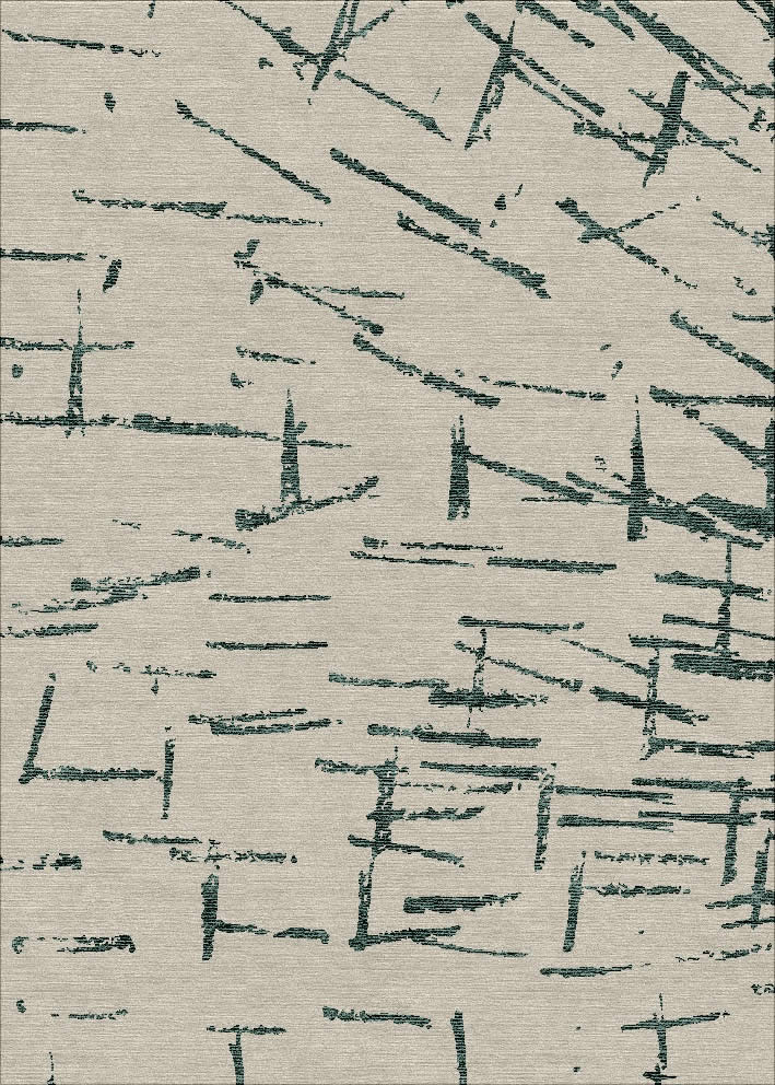 现代风格绿灰色抽象条纹图案地毯贴图