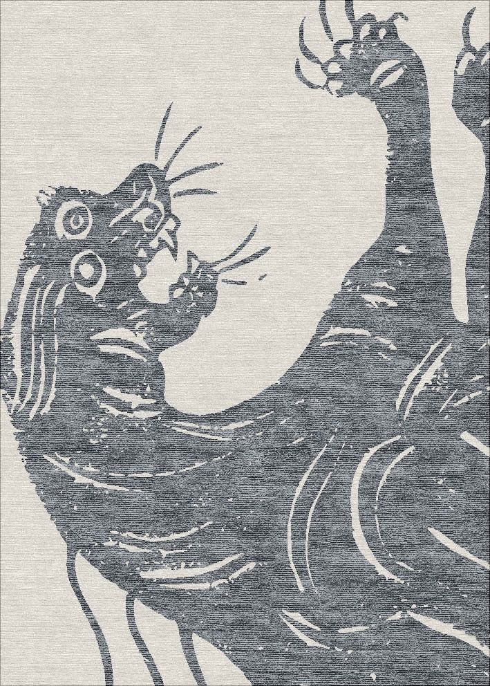 现代风格灰色豹子图案儿童地毯贴图