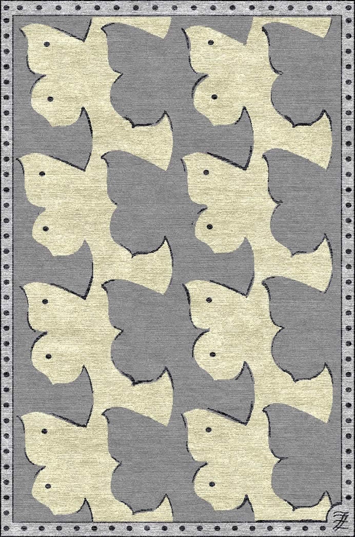 现代风格浅黄灰色几何图案儿童地毯贴图