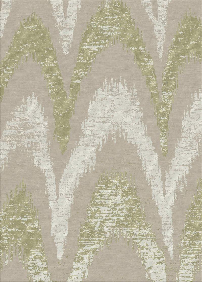 新中式绿灰白色简单抽象图案地毯贴图
