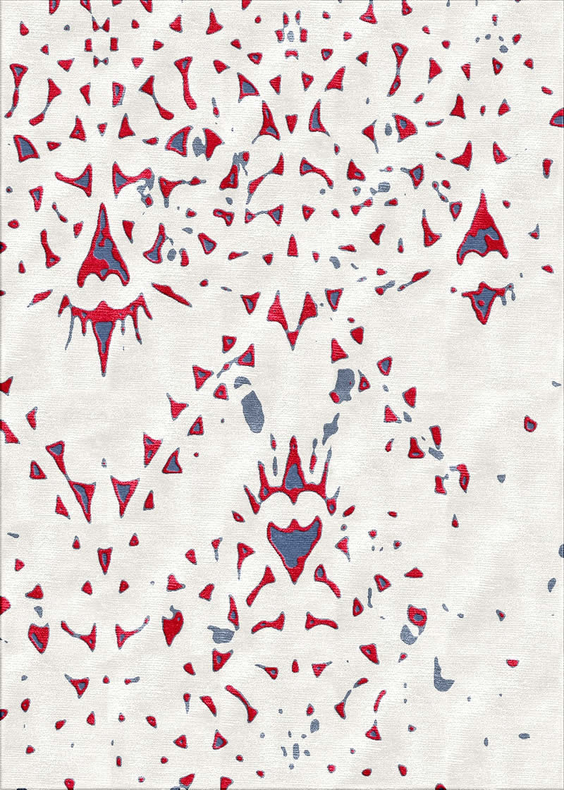 现代时尚红色抽象图案地毯贴图