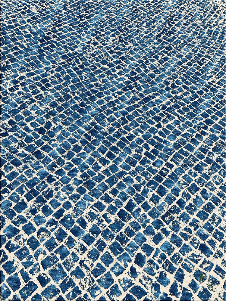 现代风格深蓝色小格子图案地毯贴图