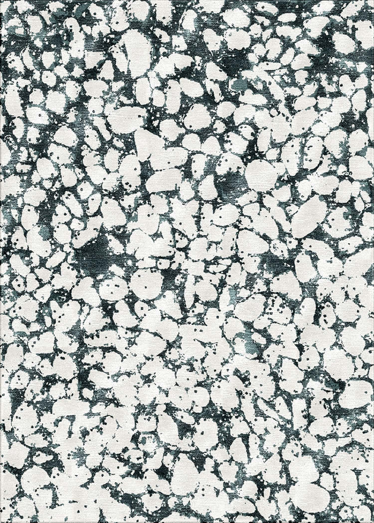 新中式青绿色鹅卵石图案地毯贴图-高端定制