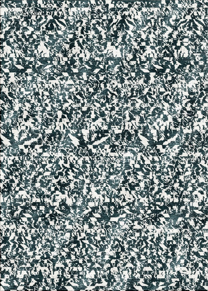 现代美式深青白色抽象纹理图案地毯贴图