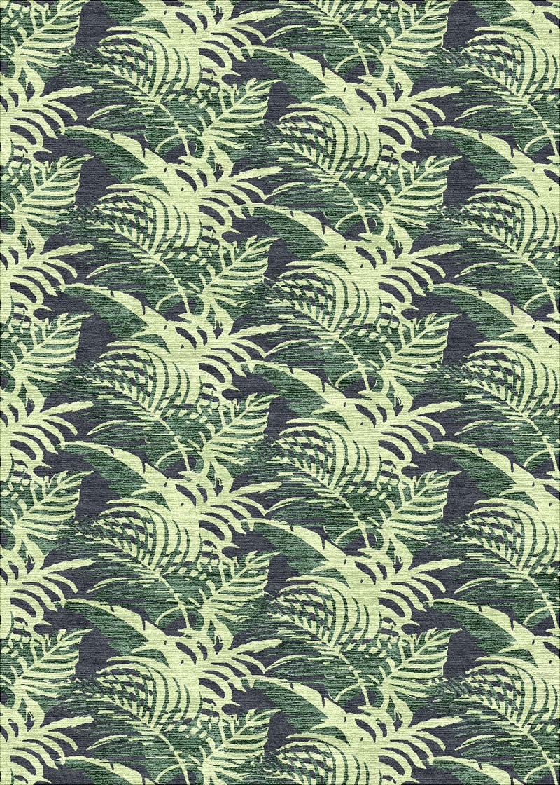 田园风青绿色叶子植物图案地毯贴图